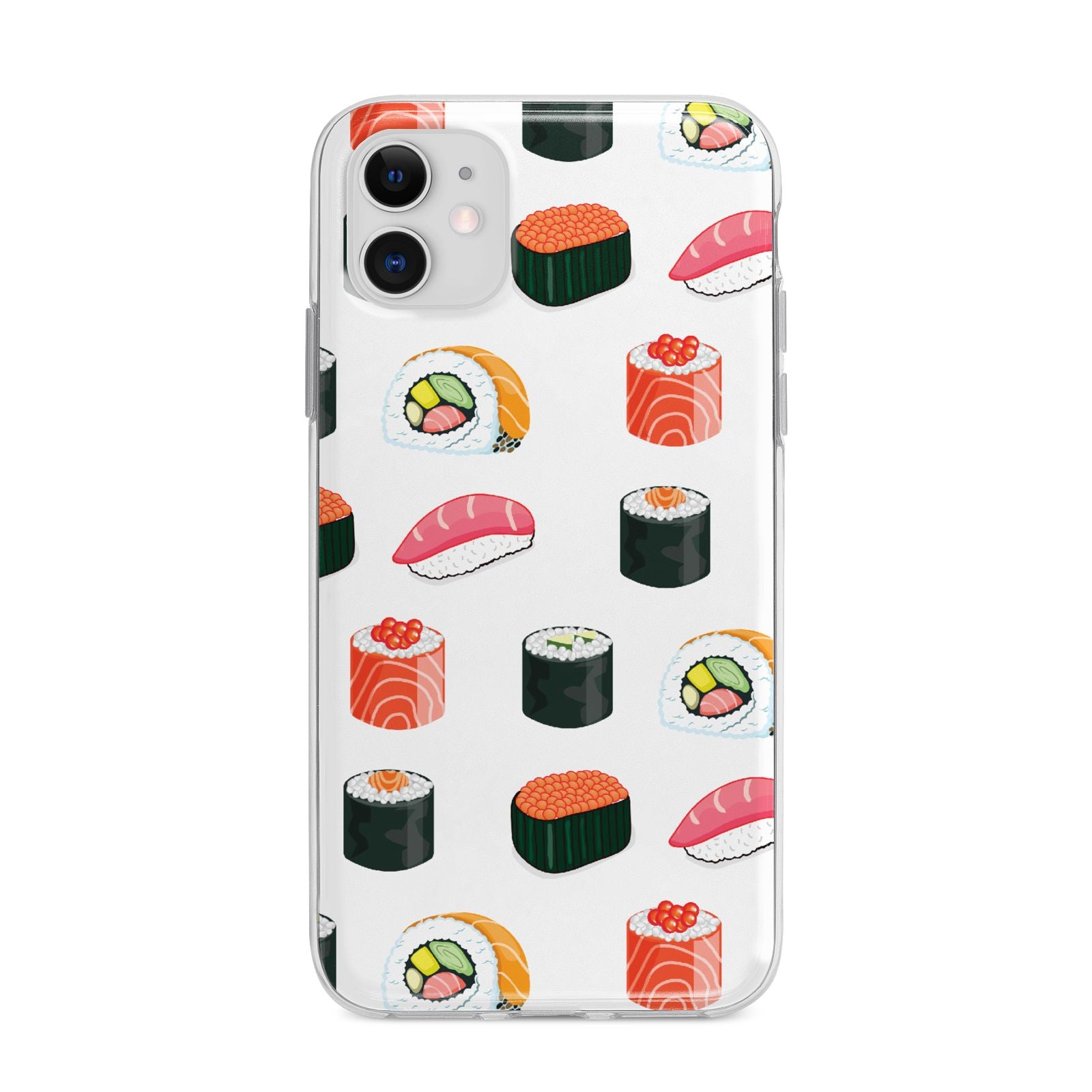 Sushi Pattern 1 Apple iPhone 11 in White with Bumper Case