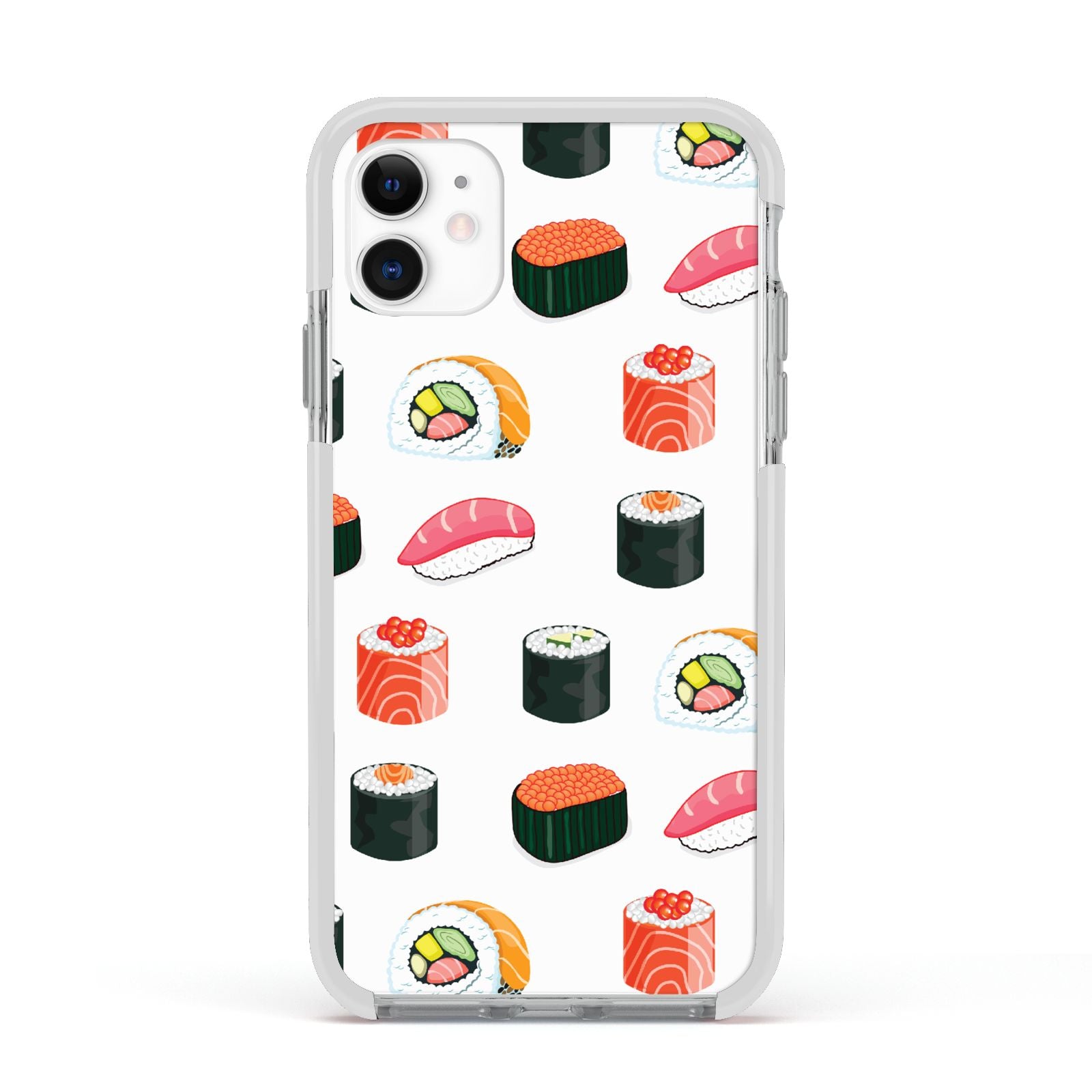 Sushi Pattern 1 Apple iPhone 11 in White with White Impact Case