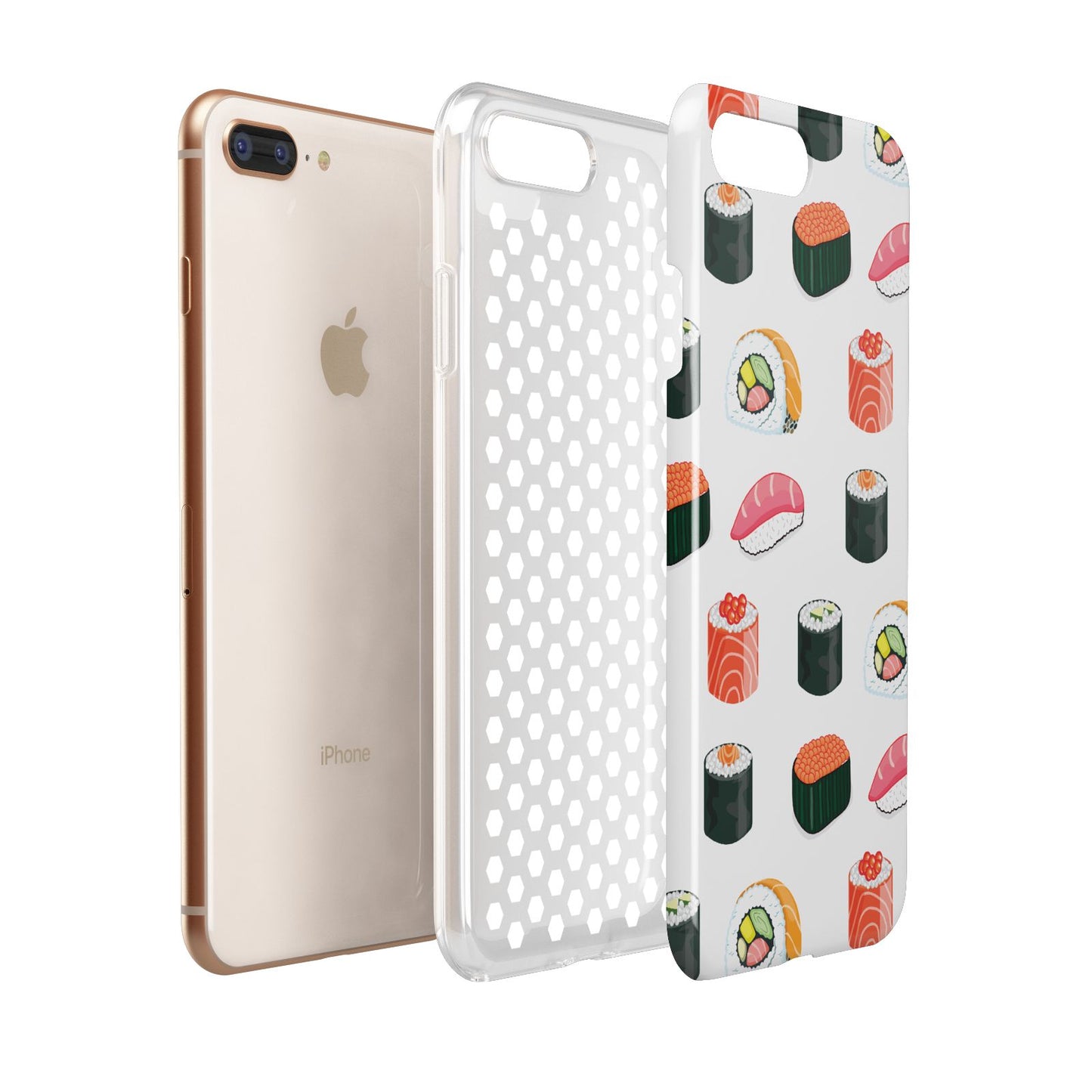 Sushi Pattern 1 Apple iPhone 7 8 Plus 3D Tough Case Expanded View