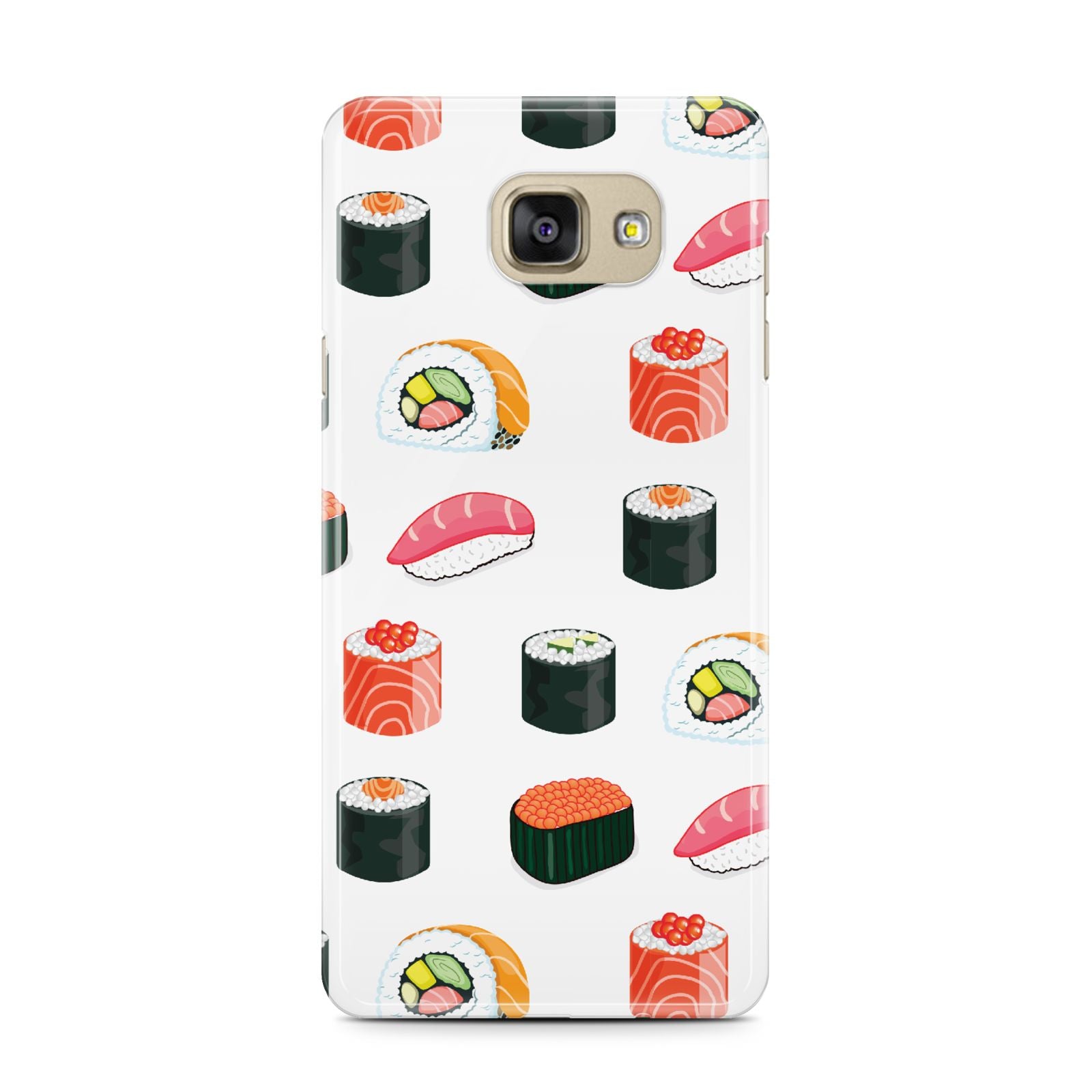 Sushi Pattern 1 Samsung Galaxy A7 2016 Case on gold phone