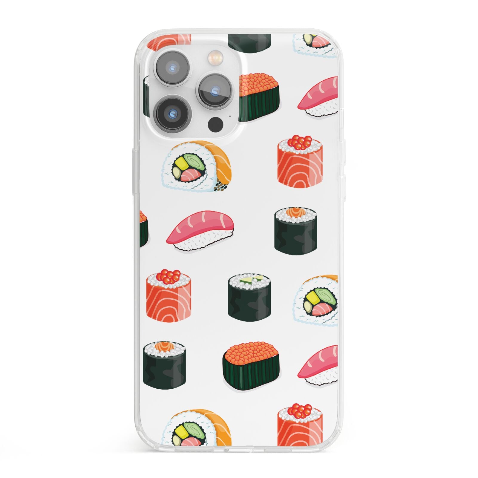 Sushi Pattern 1 iPhone 13 Pro Max Clear Bumper Case