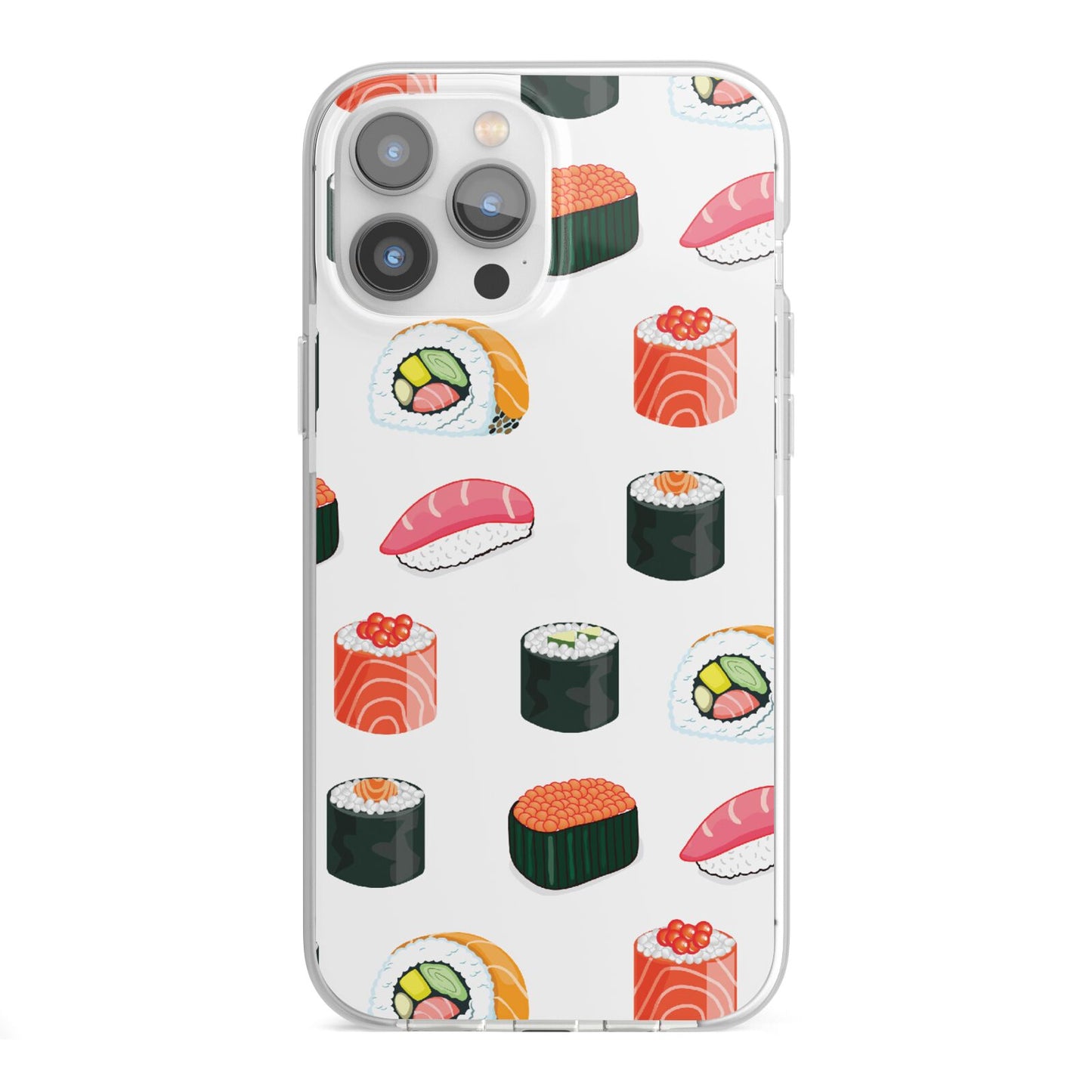 Sushi Pattern 1 iPhone 13 Pro Max TPU Impact Case with White Edges