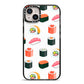 Sushi Pattern 1 iPhone 14 Plus Black Impact Case on Silver phone