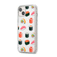 Sushi Pattern 1 iPhone 14 Plus Clear Tough Case Starlight Angled Image