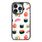 Sushi Pattern 1 iPhone 14 Pro Black Impact Case on Silver phone