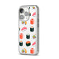 Sushi Pattern 1 iPhone 14 Pro Glitter Tough Case Silver Angled Image
