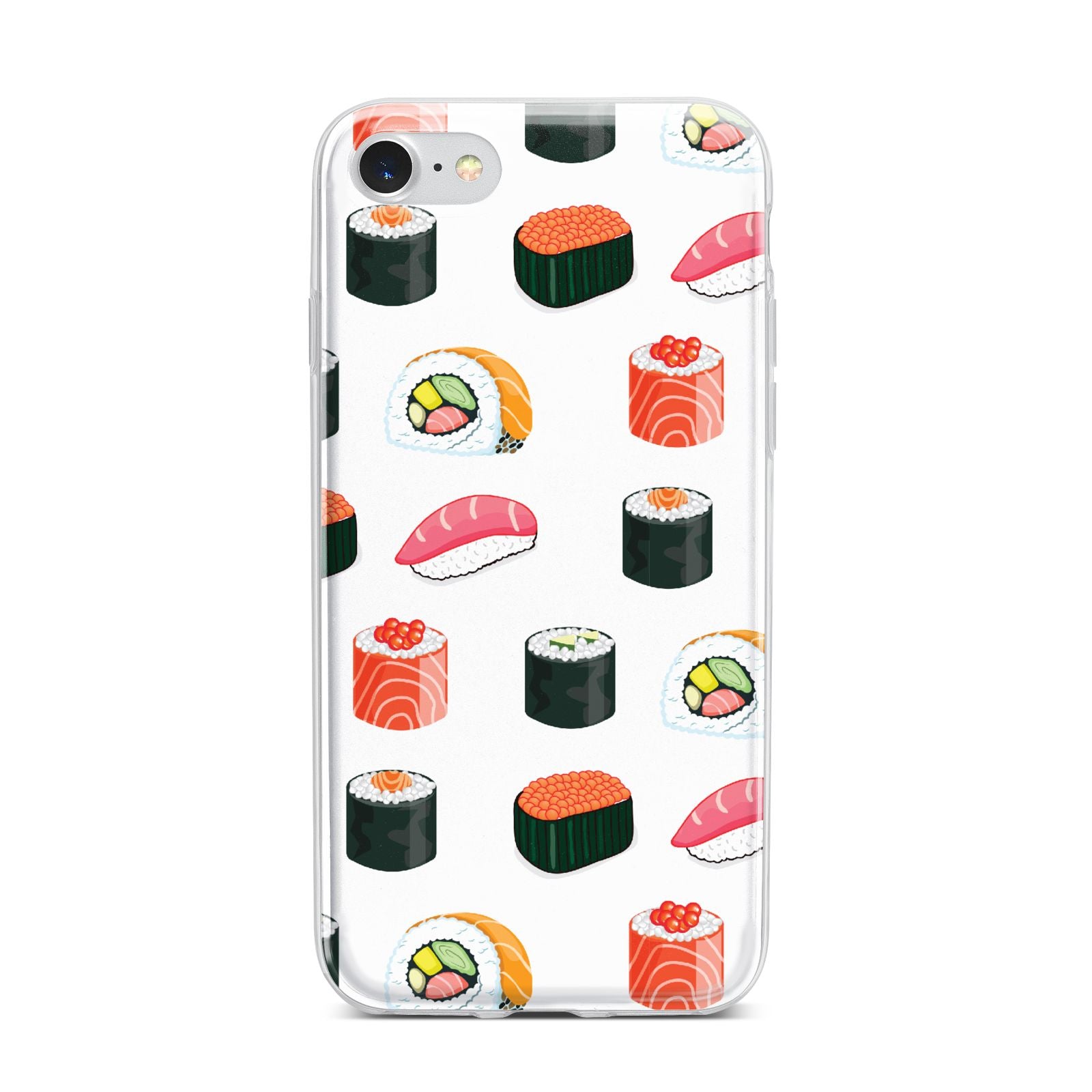 Sushi Pattern 1 iPhone 7 Bumper Case on Silver iPhone