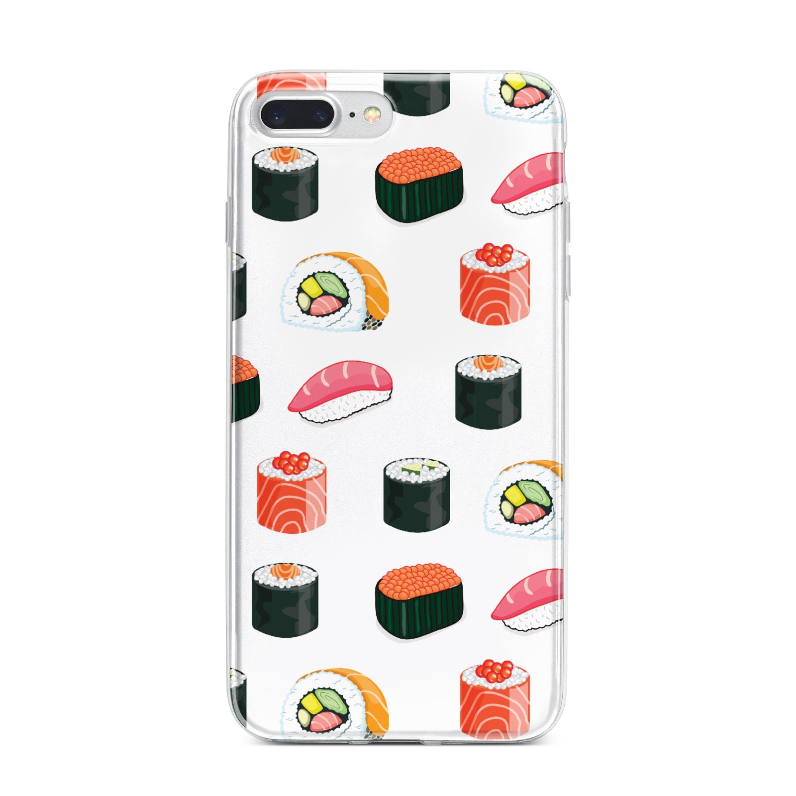 Sushi Pattern 1 iPhone 7 Plus Bumper Case on Silver iPhone