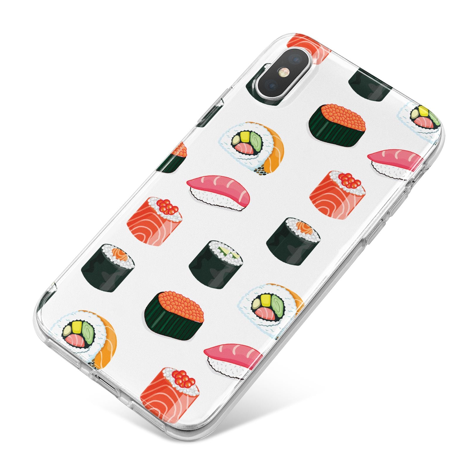 Sushi Pattern 1 iPhone X Bumper Case on Silver iPhone