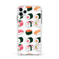 Sushi Pattern 2 Apple iPhone 11 Pro Max in Silver with White Impact Case