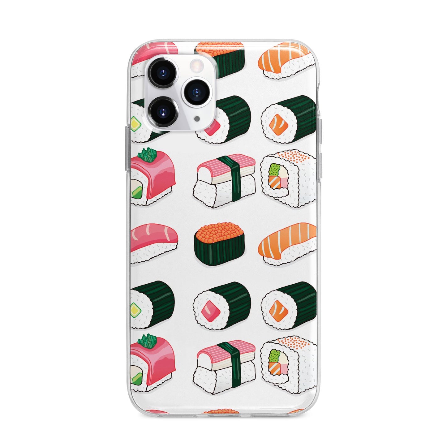 Sushi Pattern 2 Apple iPhone 11 Pro in Silver with Bumper Case