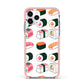 Sushi Pattern 2 Apple iPhone 11 Pro in Silver with Pink Impact Case