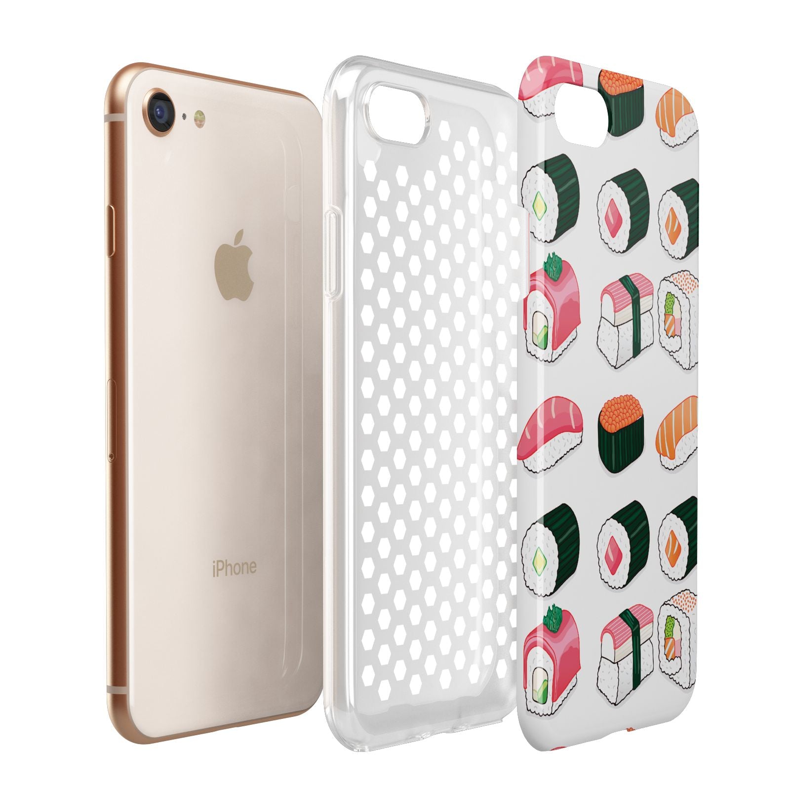 Sushi Pattern 2 Apple iPhone 7 8 3D Tough Case Expanded View
