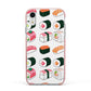 Sushi Pattern 2 Apple iPhone XR Impact Case Pink Edge on Silver Phone