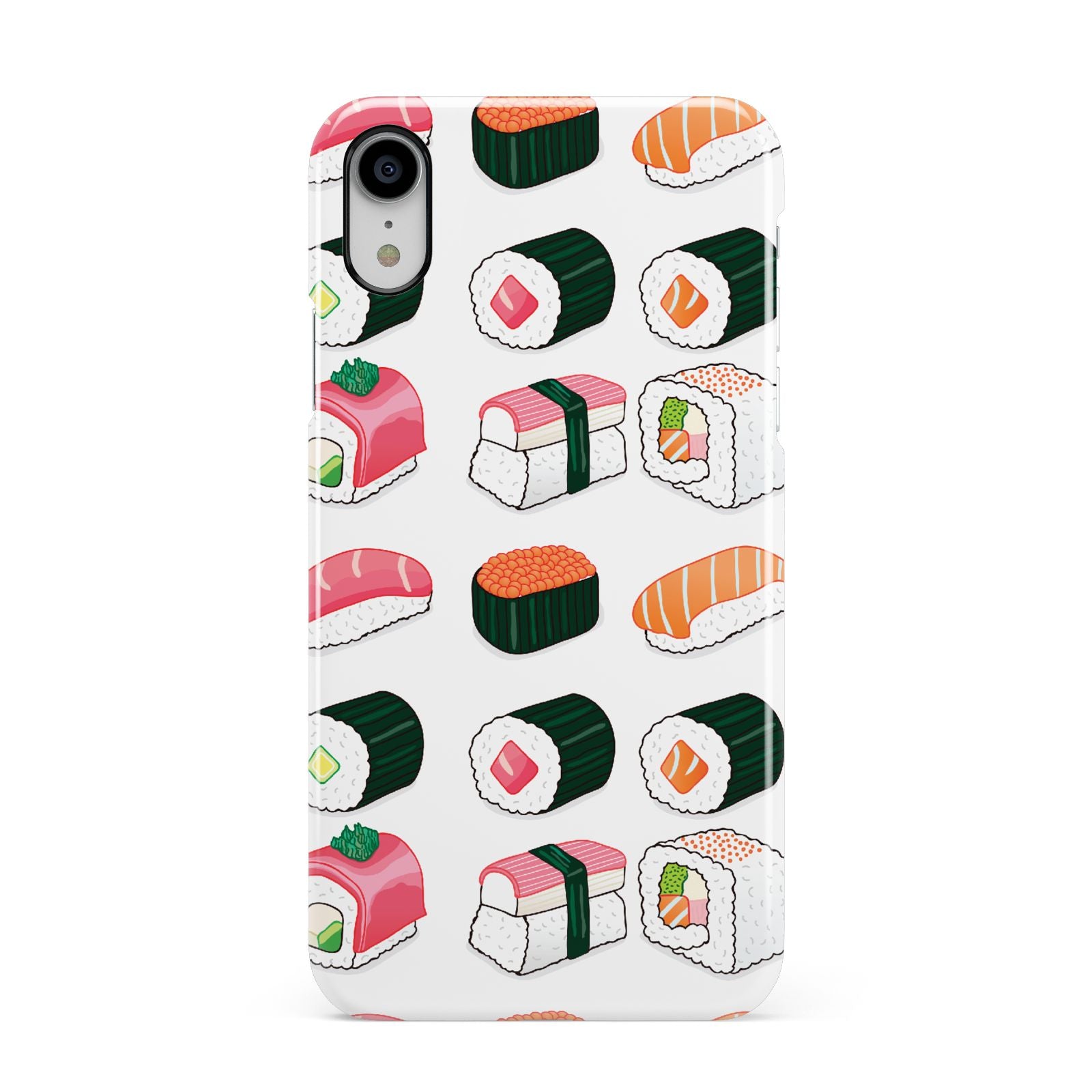 Sushi Pattern 2 Apple iPhone XR White 3D Snap Case