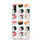Sushi Pattern 2 Apple iPhone Xs Max Impact Case Pink Edge on Gold Phone