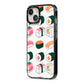 Sushi Pattern 2 iPhone 13 Black Impact Case Side Angle on Silver phone