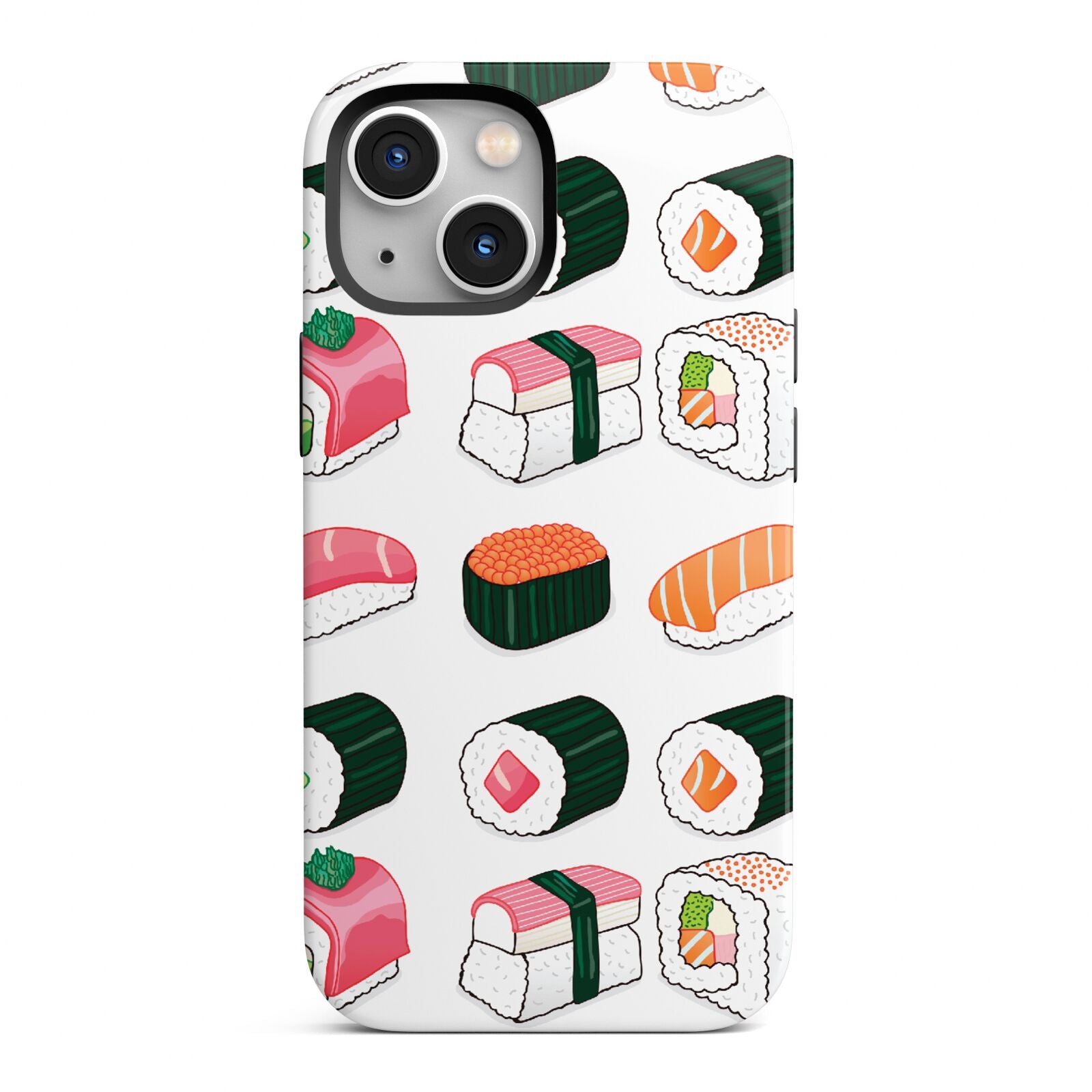 Sushi Pattern 2 iPhone 13 Mini Full Wrap 3D Tough Case