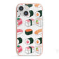 Sushi Pattern 2 iPhone 13 Mini TPU Impact Case with Pink Edges