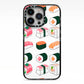Sushi Pattern 2 iPhone 13 Pro Black Impact Case on Silver phone