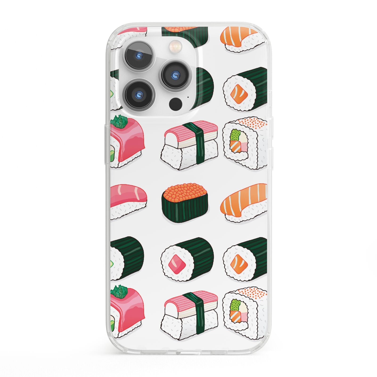 Sushi Pattern 2 iPhone 13 Pro Clear Bumper Case