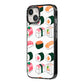 Sushi Pattern 2 iPhone 14 Black Impact Case Side Angle on Silver phone