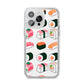 Sushi Pattern 2 iPhone 14 Pro Max Glitter Tough Case Silver
