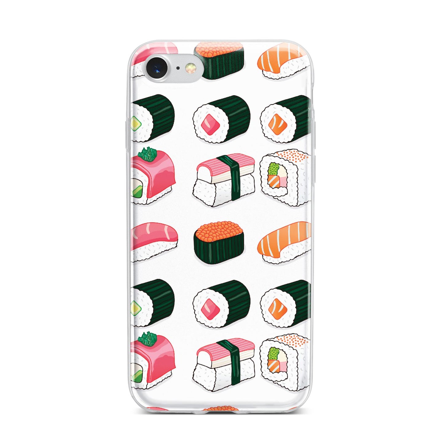 Sushi Pattern 2 iPhone 7 Bumper Case on Silver iPhone
