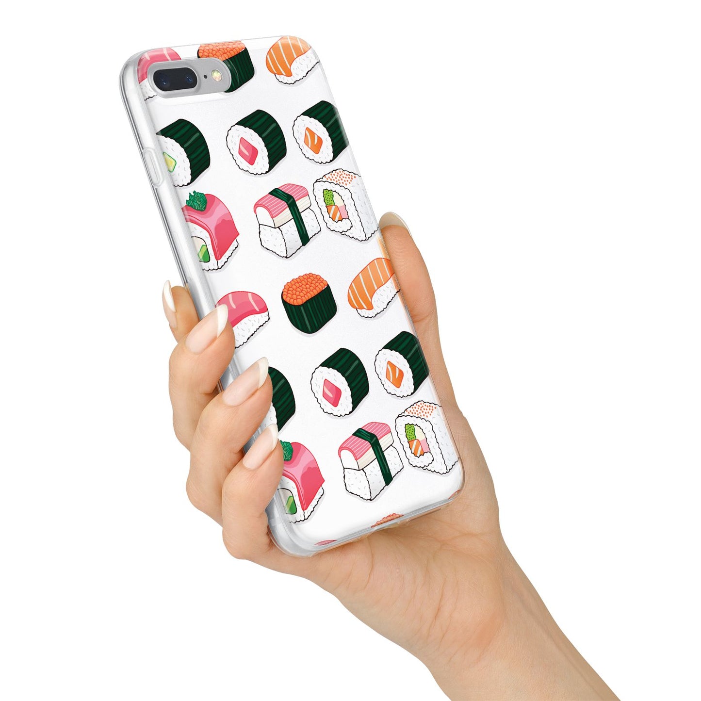Sushi Pattern 2 iPhone 7 Plus Bumper Case on Silver iPhone Alternative Image