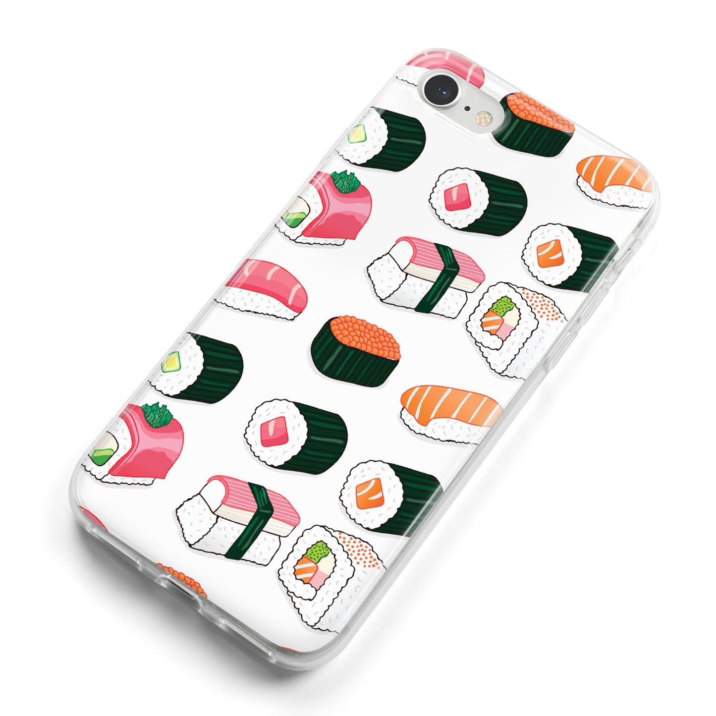 Sushi Pattern 2 iPhone 8 Bumper Case on Silver iPhone Alternative Image