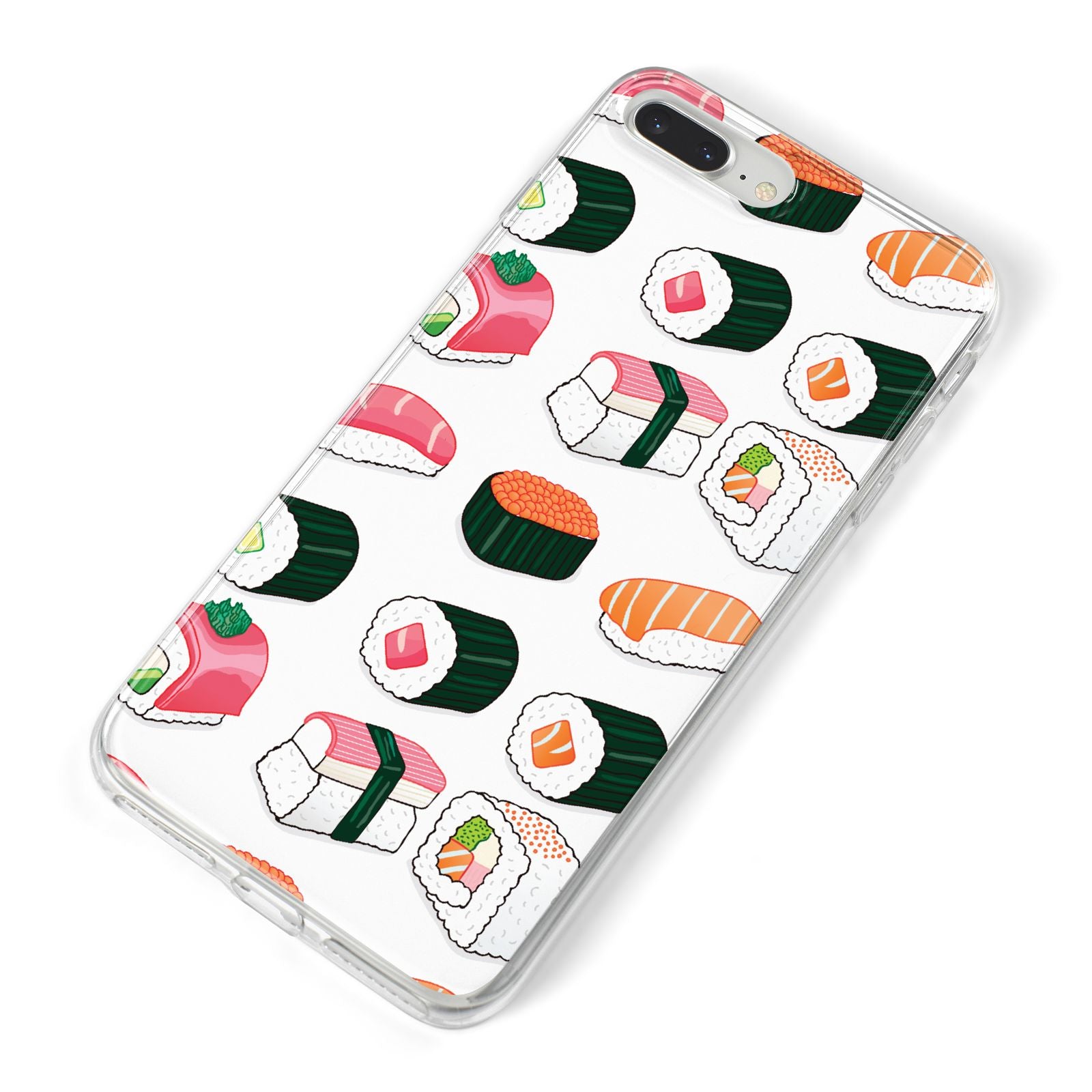 Sushi Pattern 2 iPhone 8 Plus Bumper Case on Silver iPhone Alternative Image
