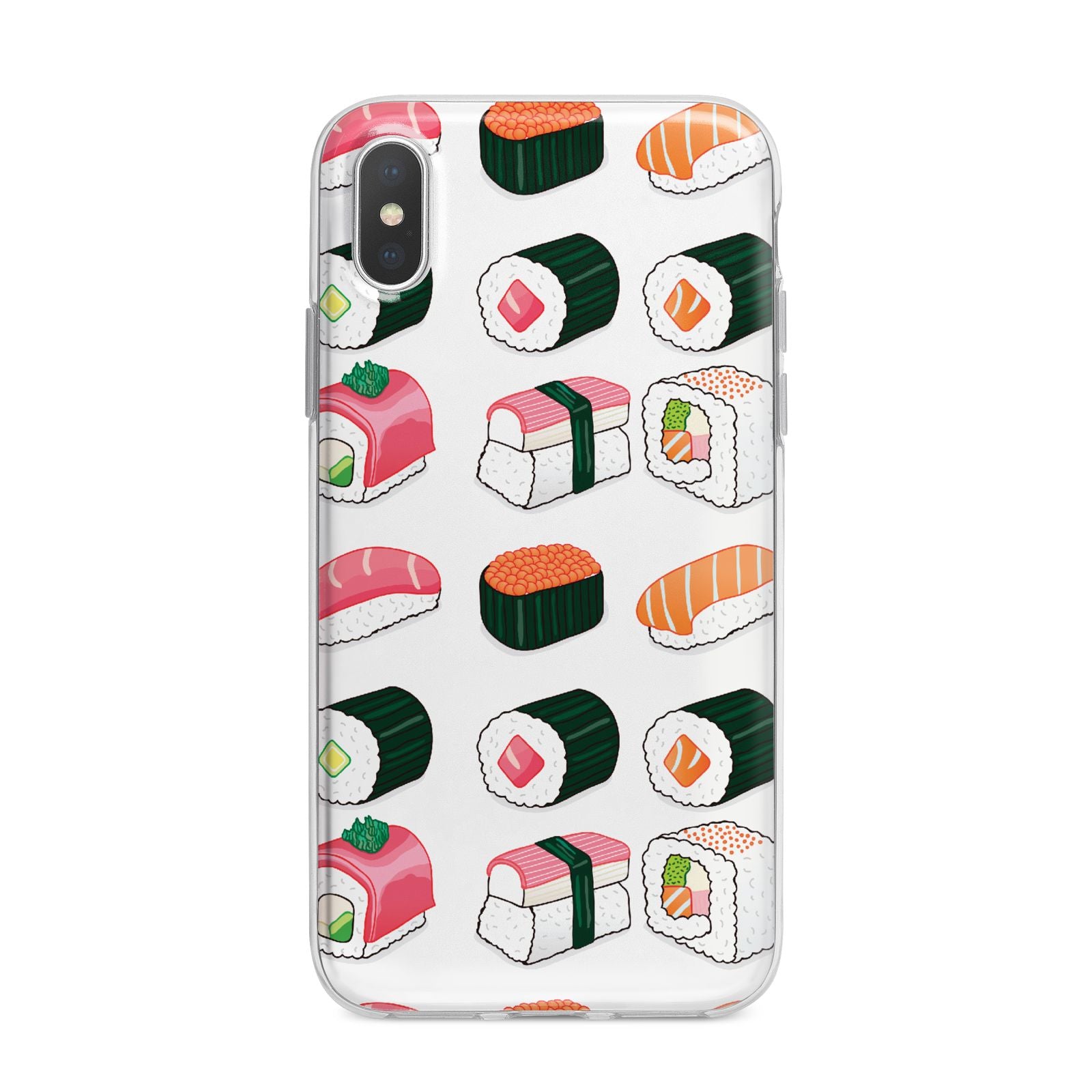 Sushi Pattern 2 iPhone X Bumper Case on Silver iPhone Alternative Image 1