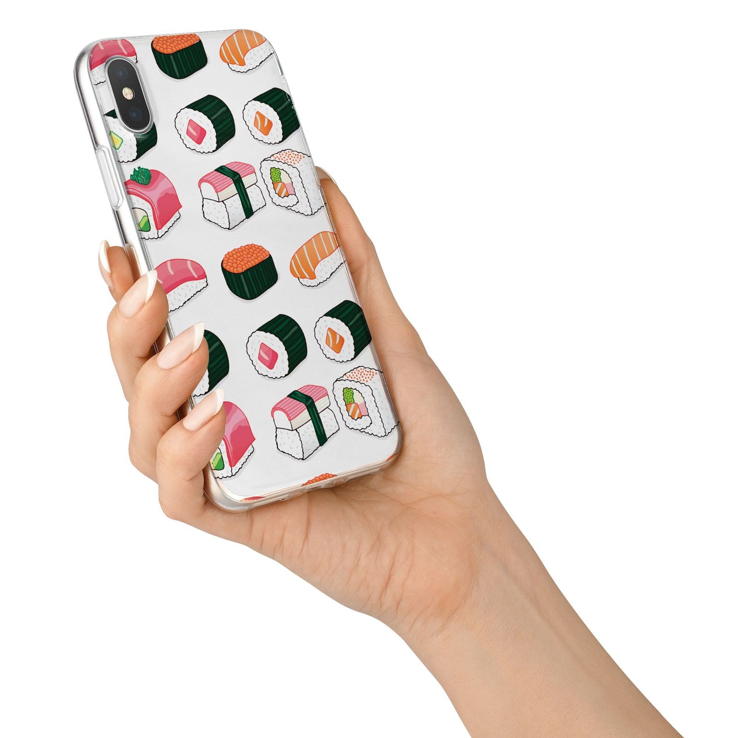 Sushi Pattern 2 iPhone X Bumper Case on Silver iPhone Alternative Image 2