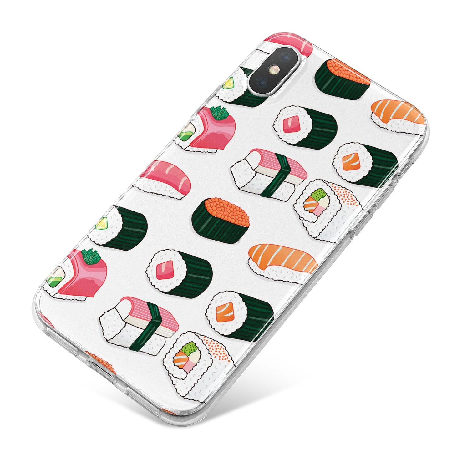 Sushi Pattern 2 iPhone X Bumper Case on Silver iPhone