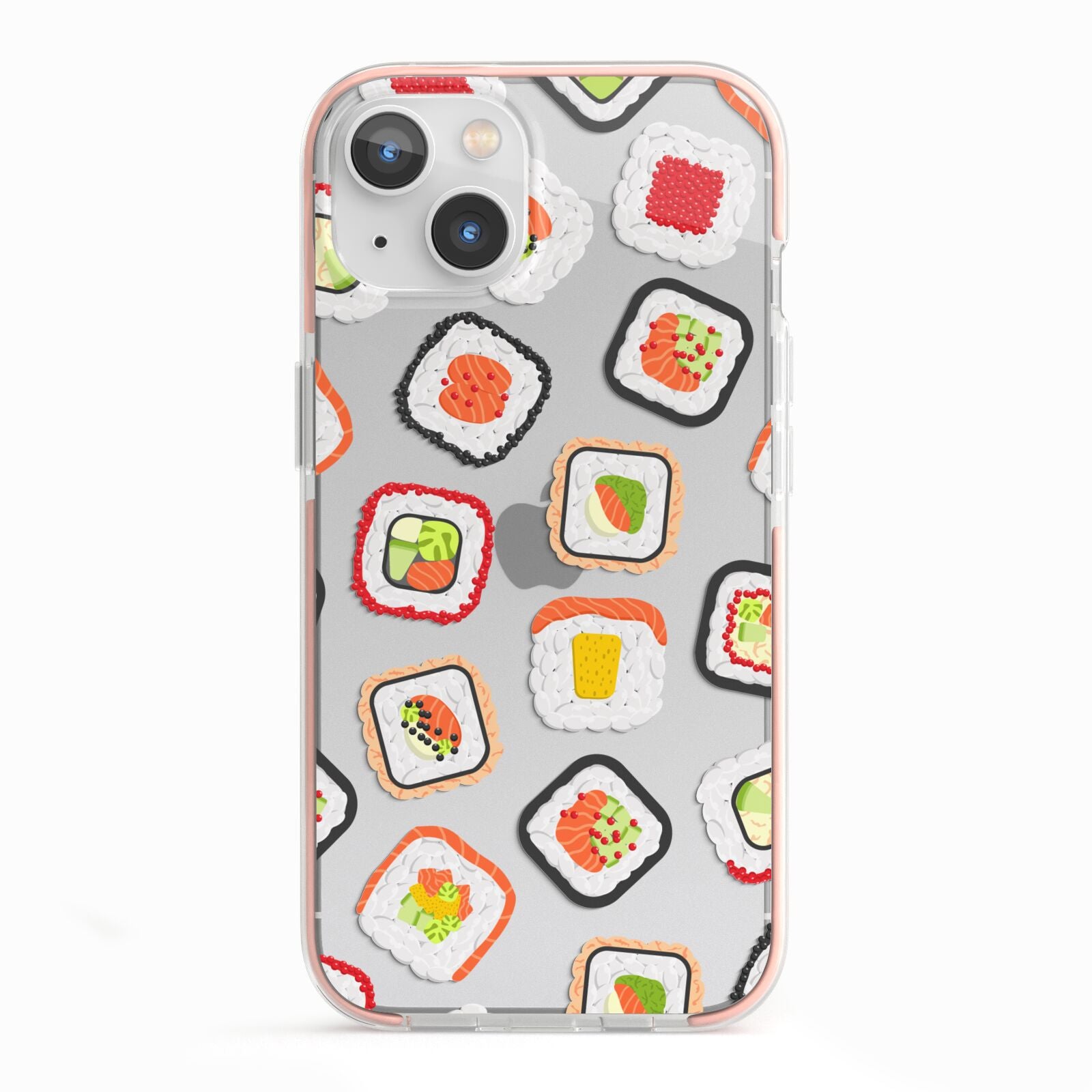 Sushi iPhone 13 TPU Impact Case with Pink Edges
