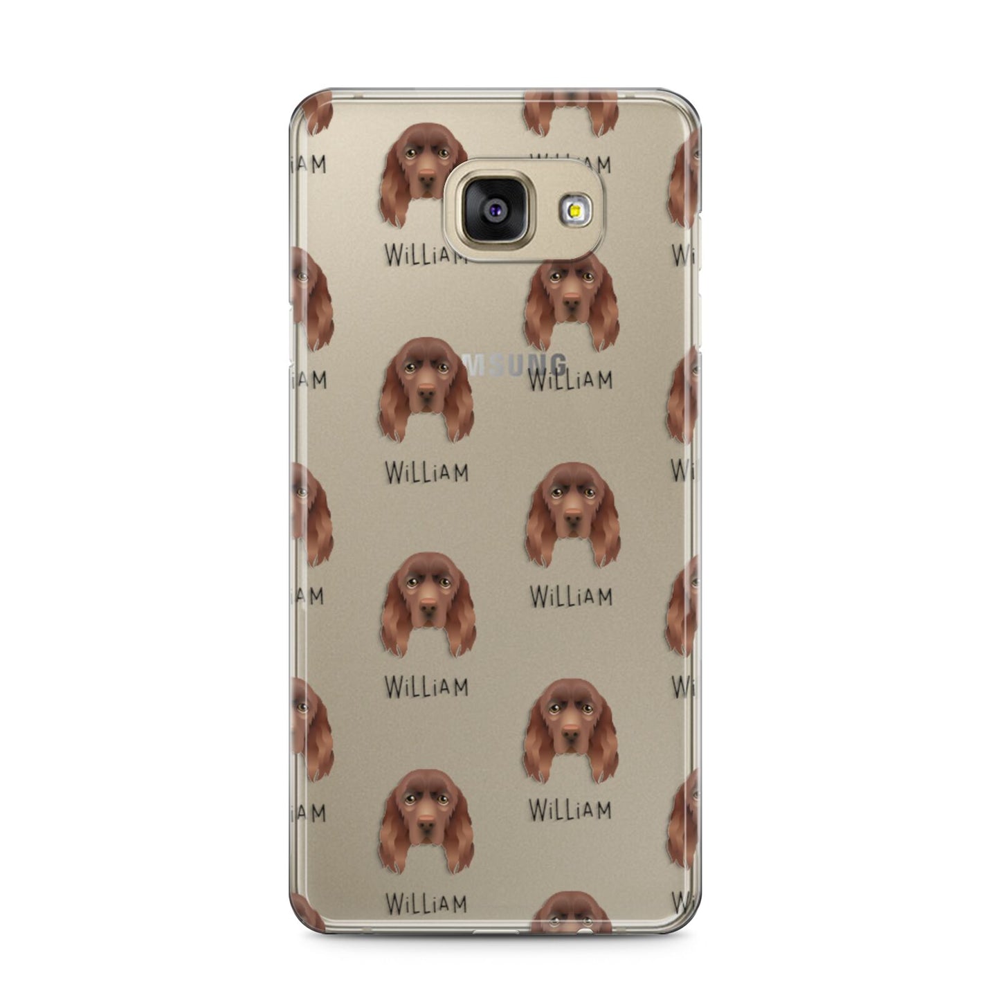 Sussex Spaniel Icon with Name Samsung Galaxy A5 2016 Case on gold phone