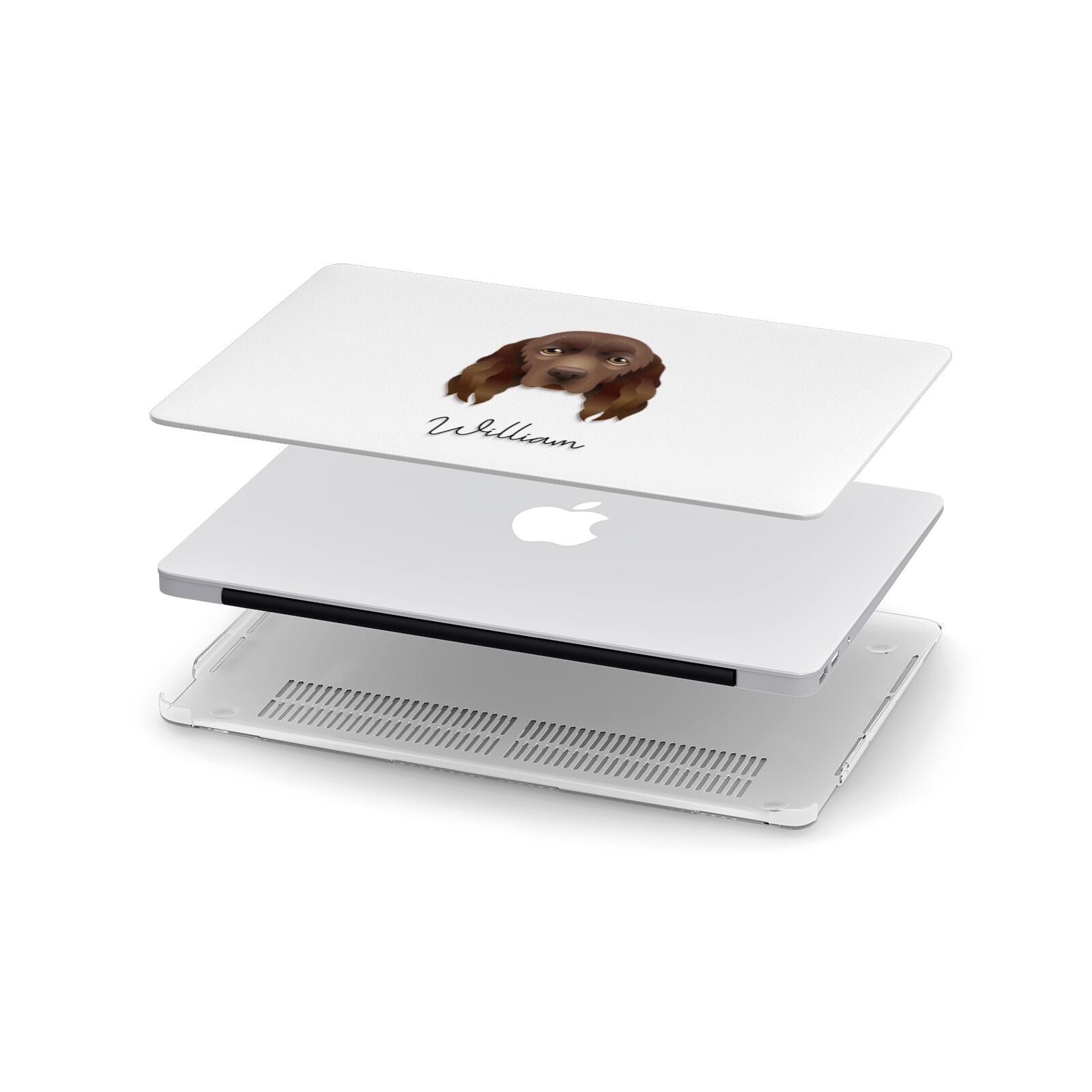 Sussex Spaniel Personalised Apple MacBook Case in Detail