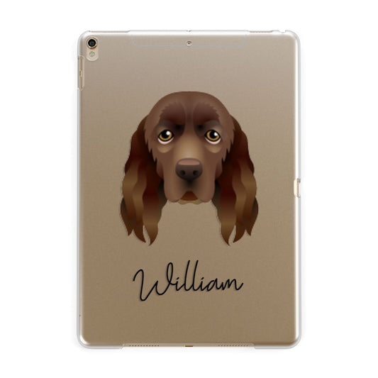 Sussex Spaniel Personalised Apple iPad Gold Case