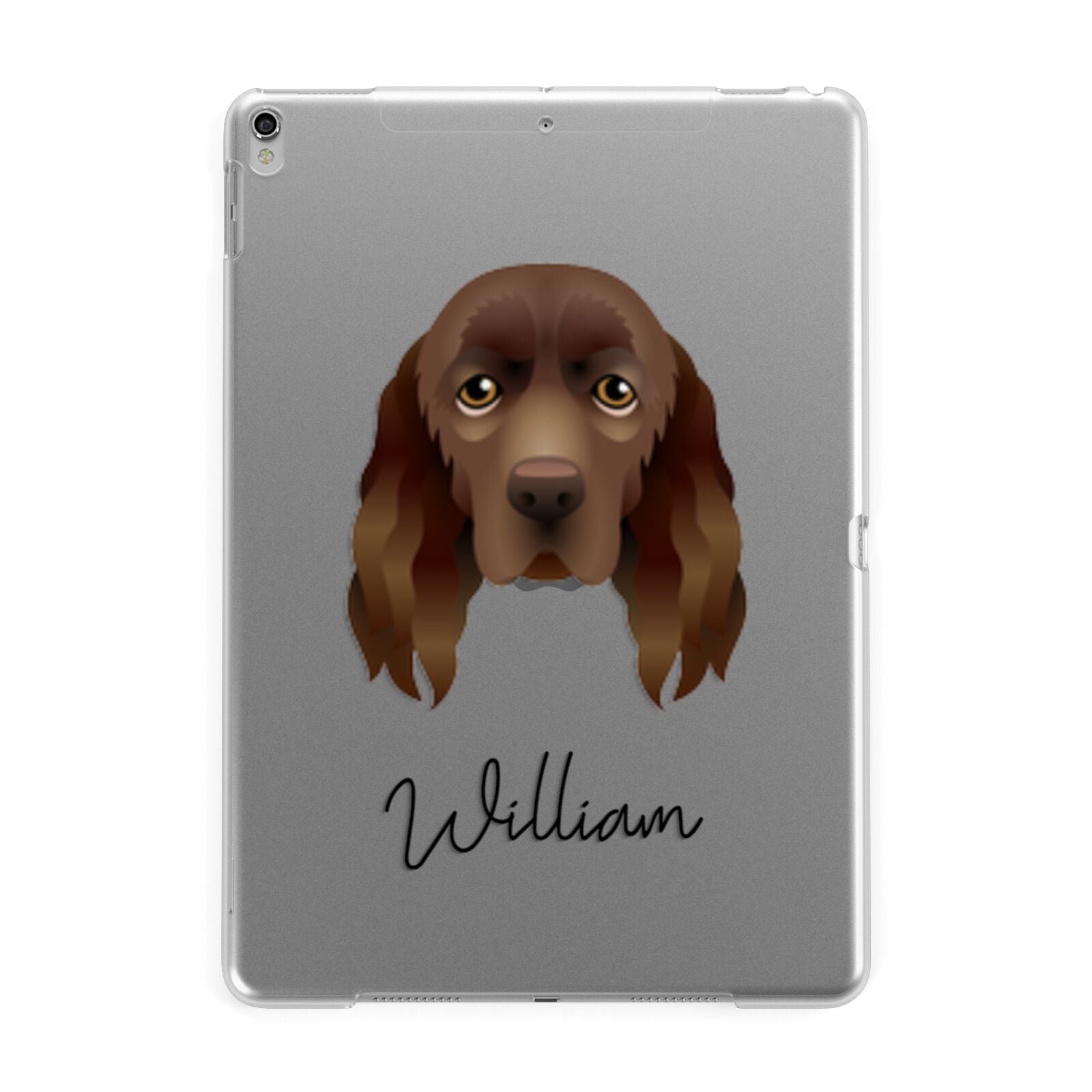 Sussex Spaniel Personalised Apple iPad Silver Case