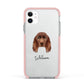 Sussex Spaniel Personalised Apple iPhone 11 in White with Pink Impact Case