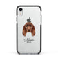 Sussex Spaniel Personalised Apple iPhone XR Impact Case Black Edge on Silver Phone