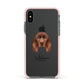 Sussex Spaniel Personalised Apple iPhone Xs Impact Case Pink Edge on Black Phone