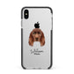 Sussex Spaniel Personalised Apple iPhone Xs Max Impact Case Black Edge on Silver Phone