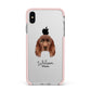 Sussex Spaniel Personalised Apple iPhone Xs Max Impact Case Pink Edge on Silver Phone