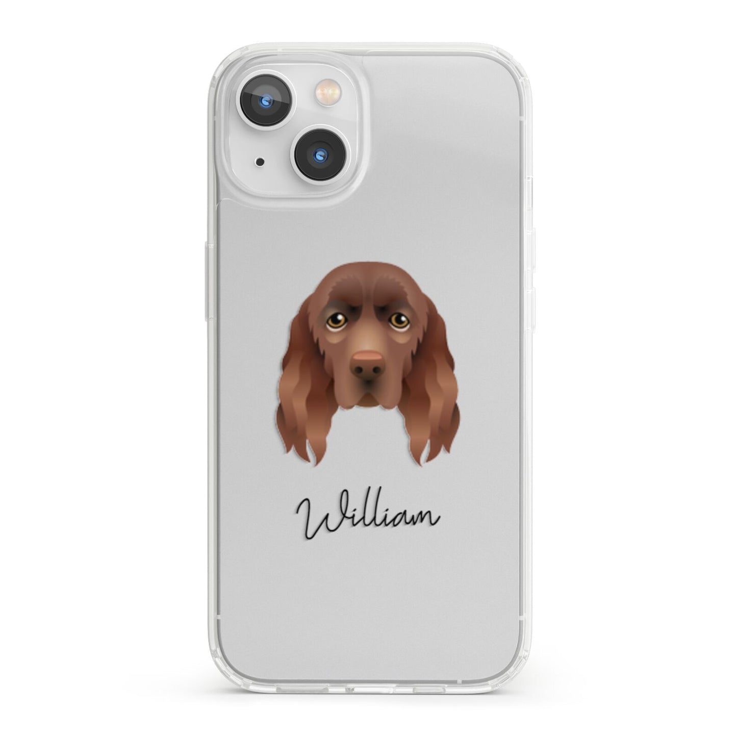 Sussex Spaniel Personalised iPhone 13 Clear Bumper Case