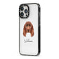 Sussex Spaniel Personalised iPhone 13 Pro Max Black Impact Case Side Angle on Silver phone
