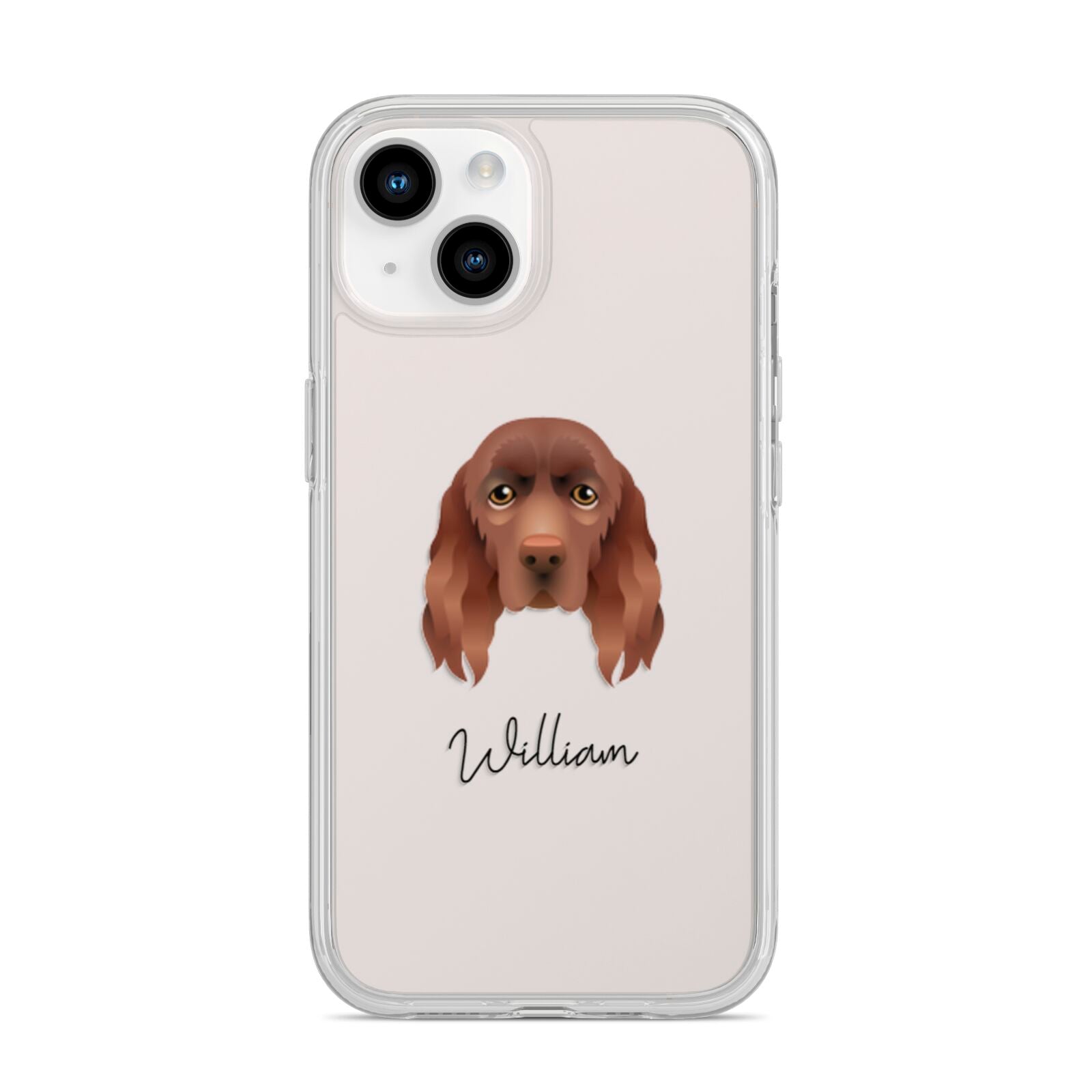 Sussex Spaniel Personalised iPhone 14 Clear Tough Case Starlight