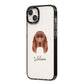 Sussex Spaniel Personalised iPhone 14 Plus Black Impact Case Side Angle on Silver phone
