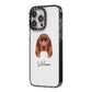 Sussex Spaniel Personalised iPhone 14 Pro Max Black Impact Case Side Angle on Silver phone