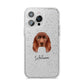 Sussex Spaniel Personalised iPhone 14 Pro Max Glitter Tough Case Silver
